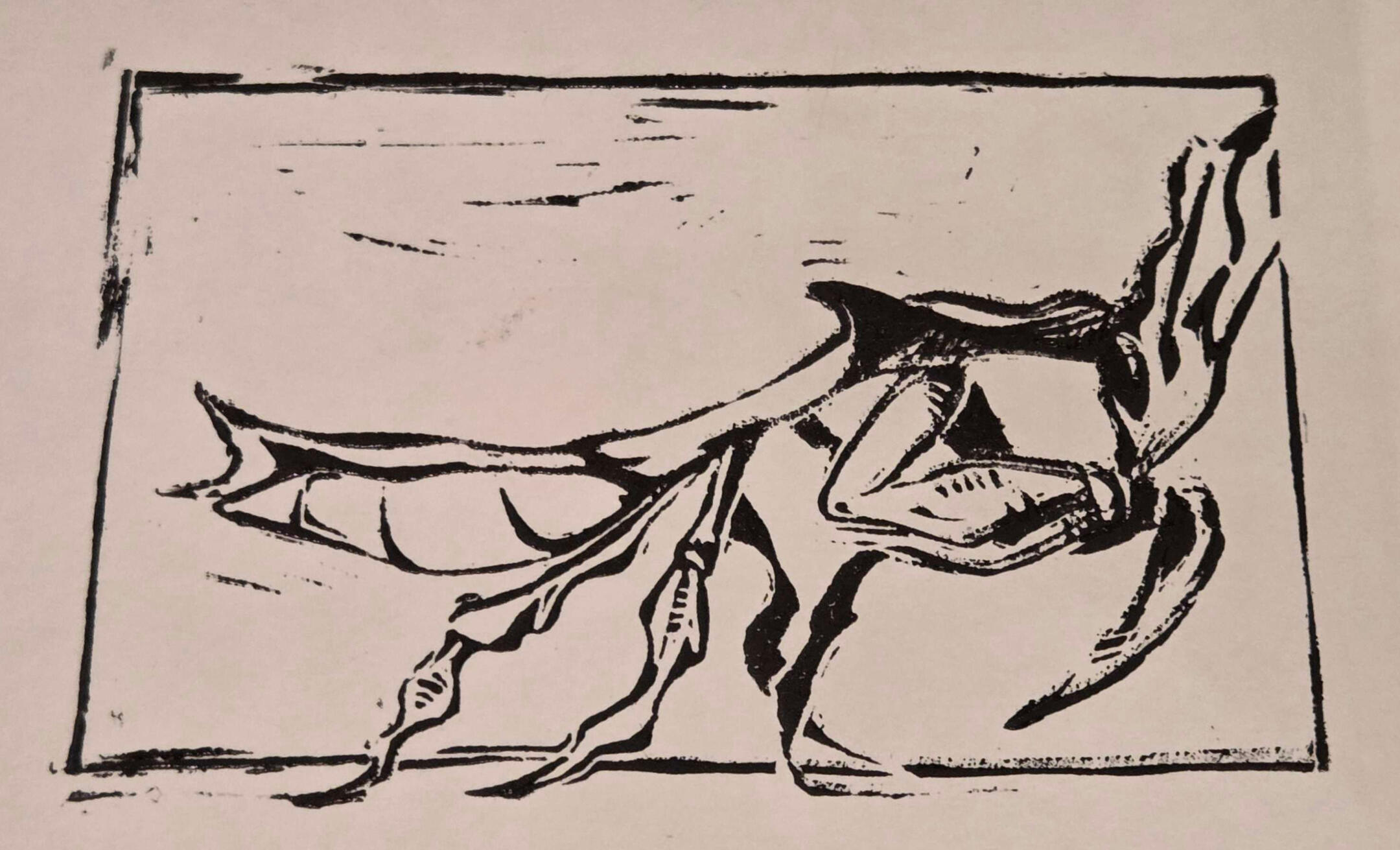 Ghost Mantis (Linocut)